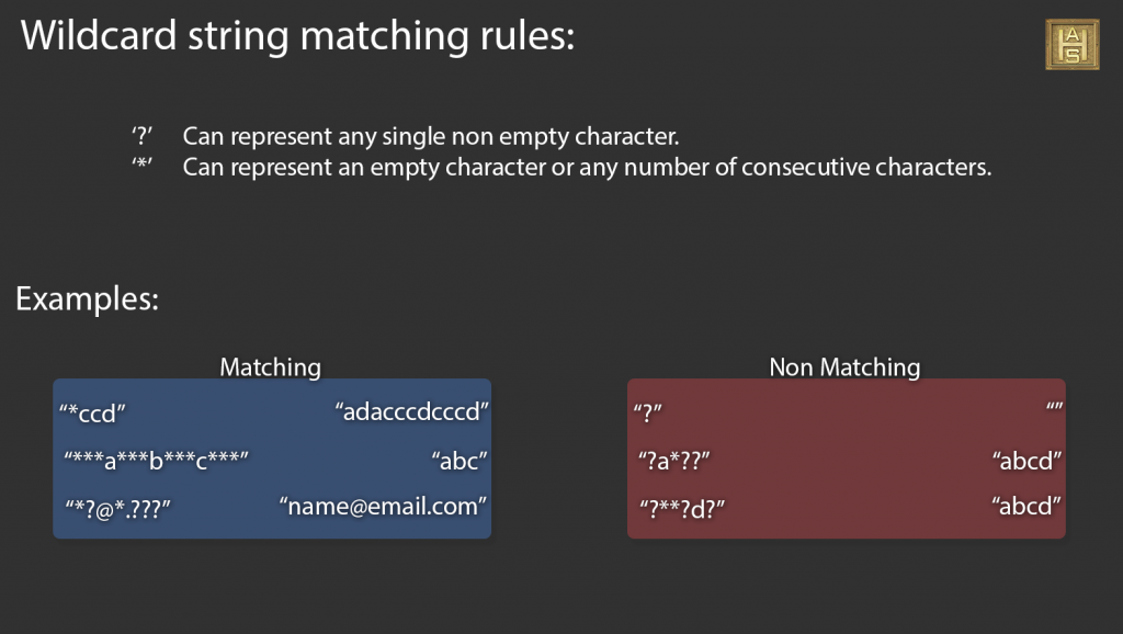 Wildcard Matching – H.A.Sullivan